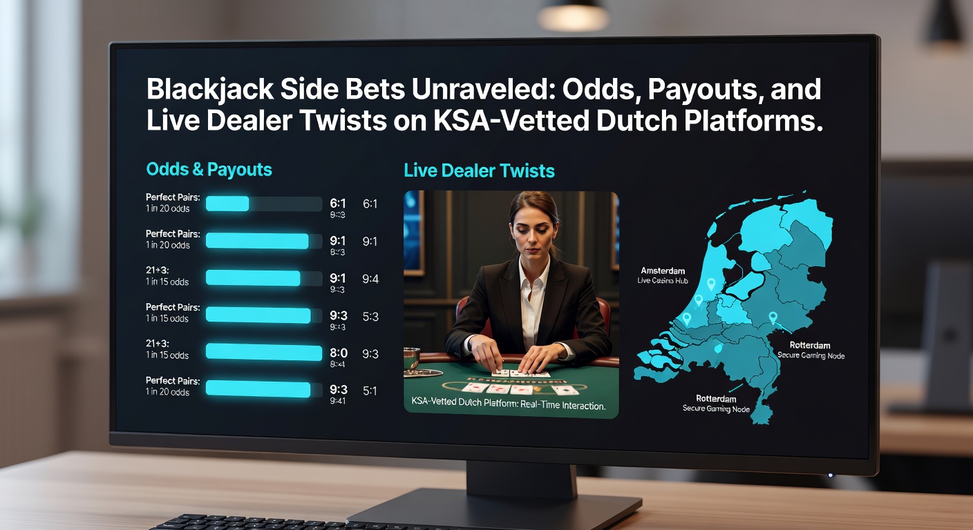 Grafiek met odds en payouts van blackjack side bets, inclusief live dealer interfaces