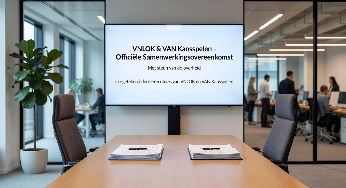 Afbeelding van een gesloten casino in Nederland met waarschuwingsborden over illegaal gokken