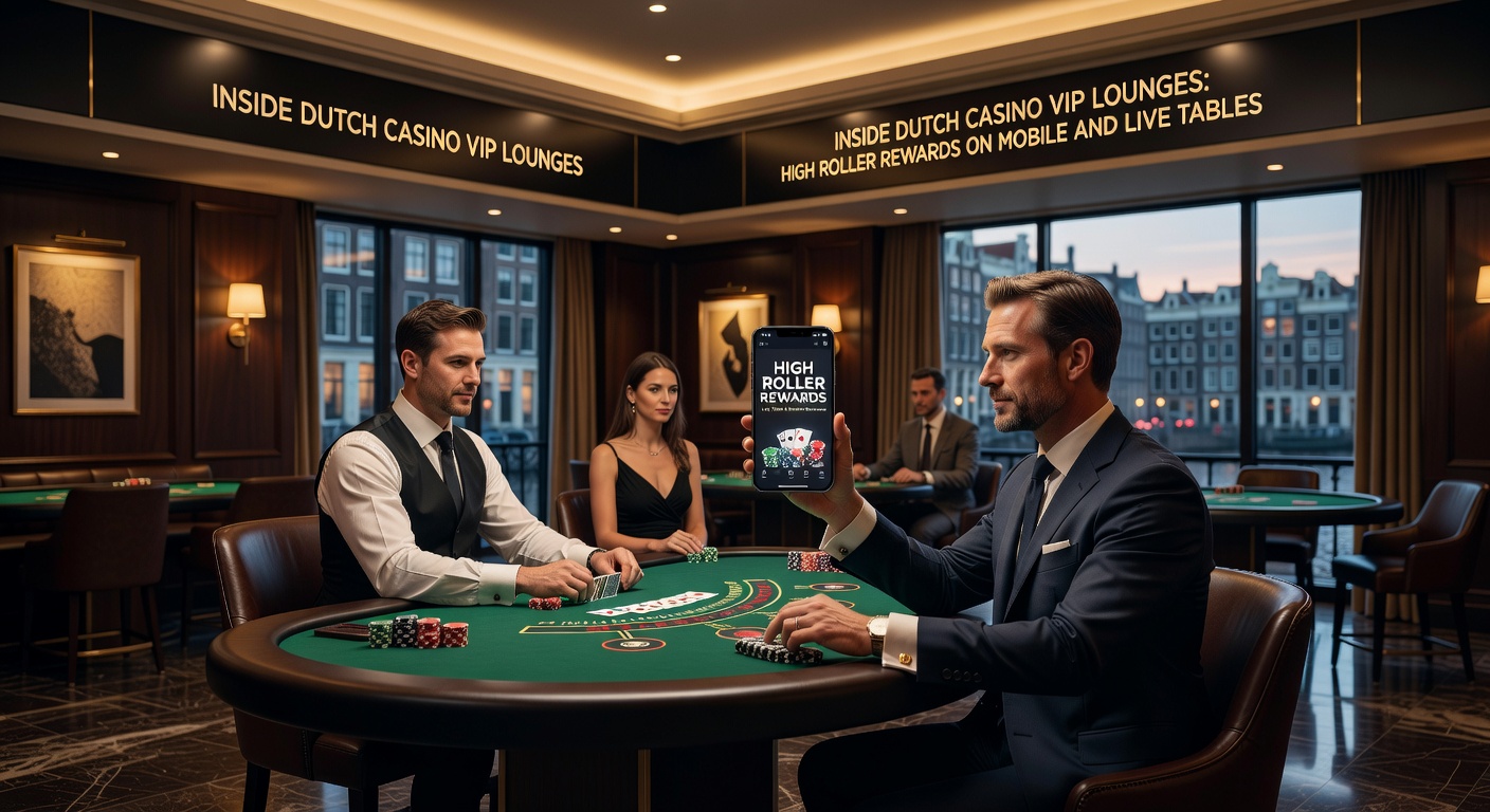 Luxe interieur van een VIP-lounge in een Nederlands casino met high rollers aan een live tafel