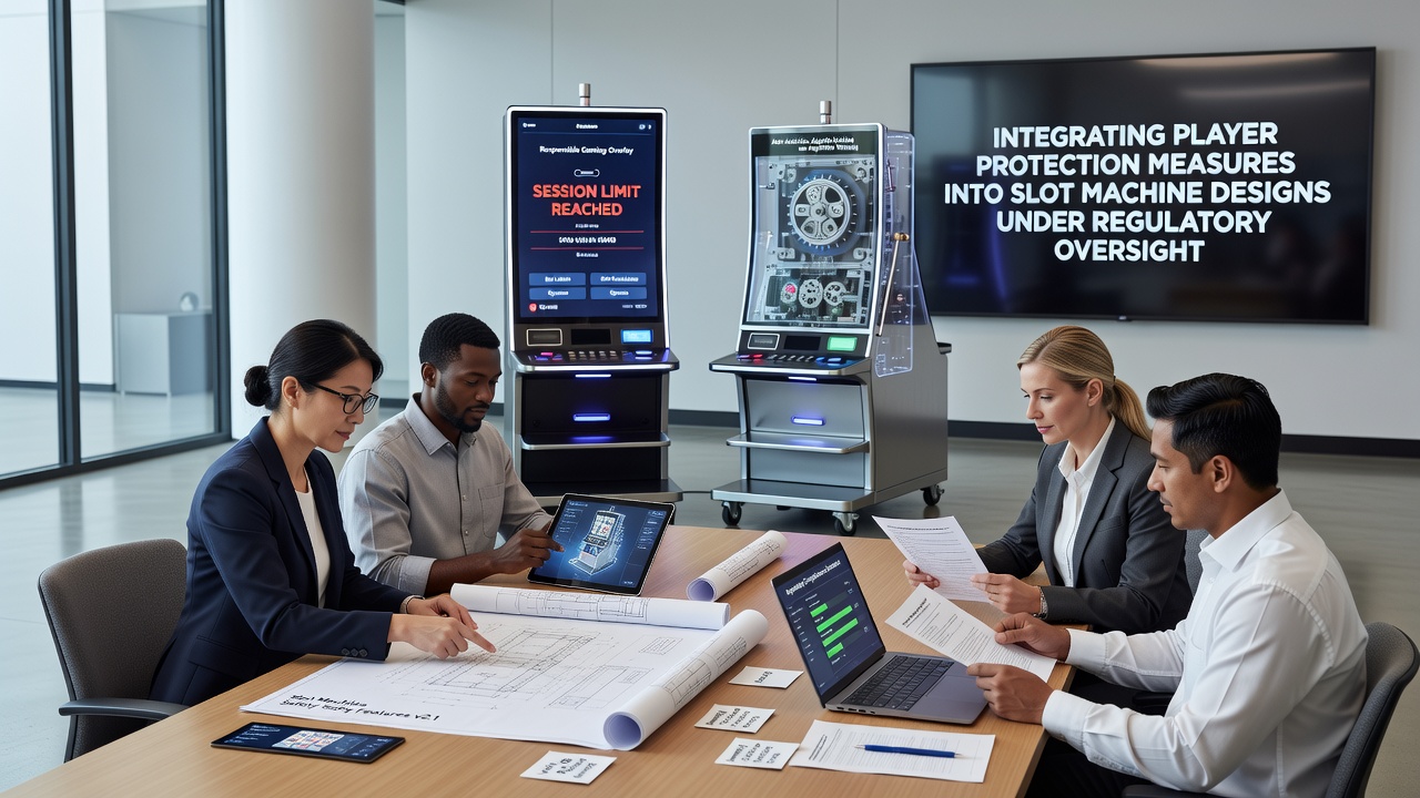 Slotmachine ontwerp met ingebouwde spelerbeschermingsfuncties zoals tijdslimieten en realiteitschecks onder regelgevend toezicht