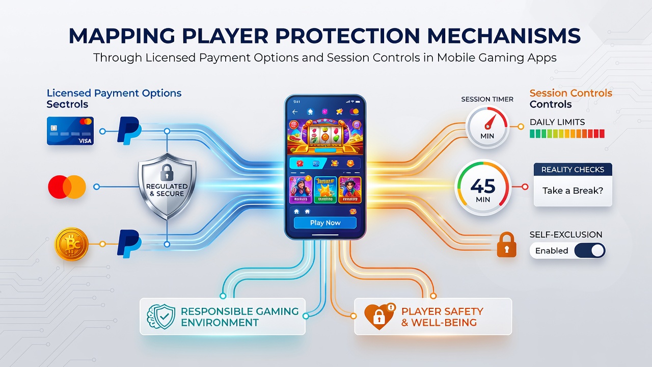 Overzicht van gelicentieerde betalingsopties en sessiecontroles in mobiele gaming-apps voor spelersbescherming