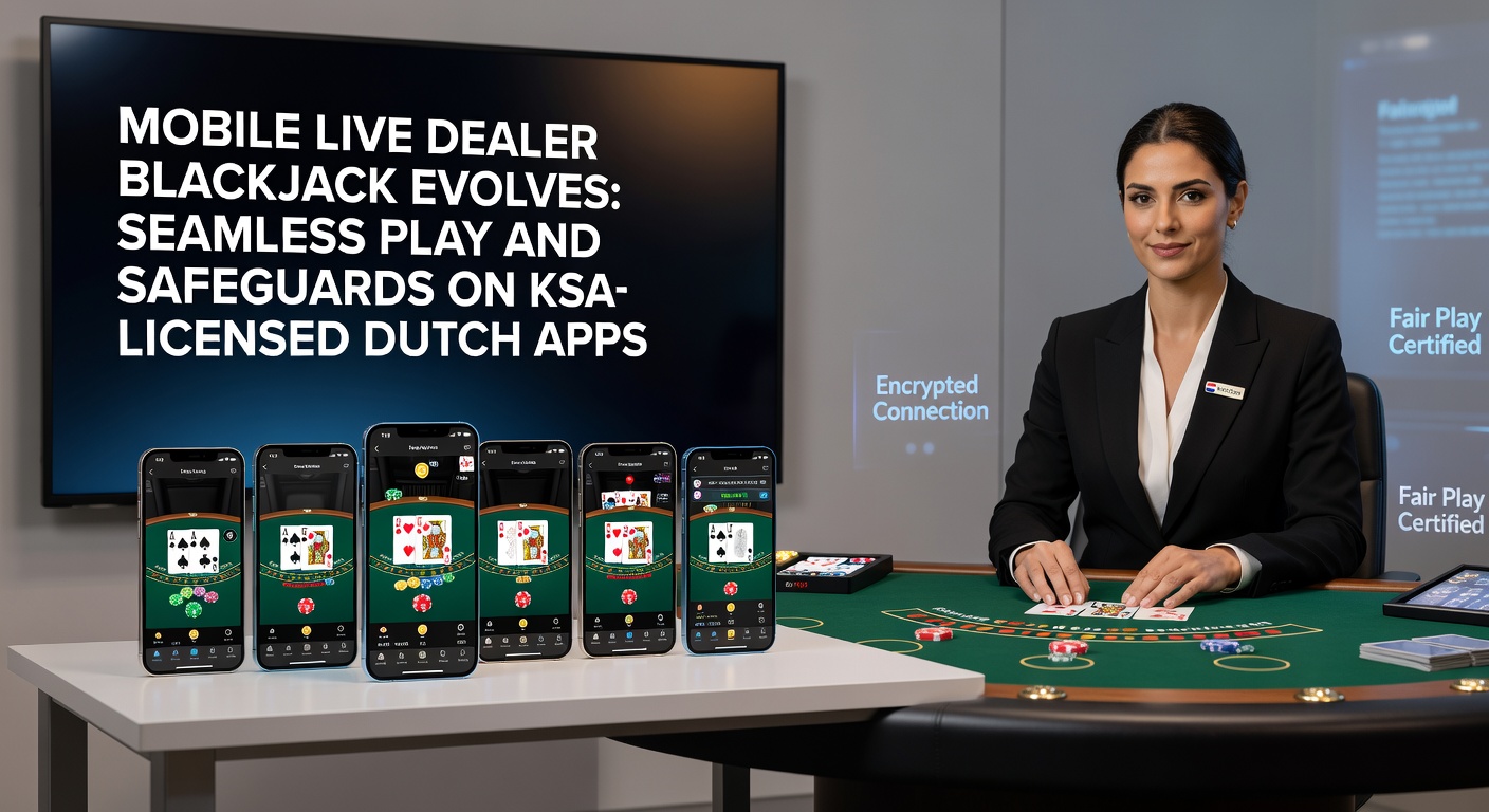 Schermafbeelding van een mobiele live dealer blackjack-tafel op een KSA-gelicentieerde app, met dealer in actie en kaarten die vliegen