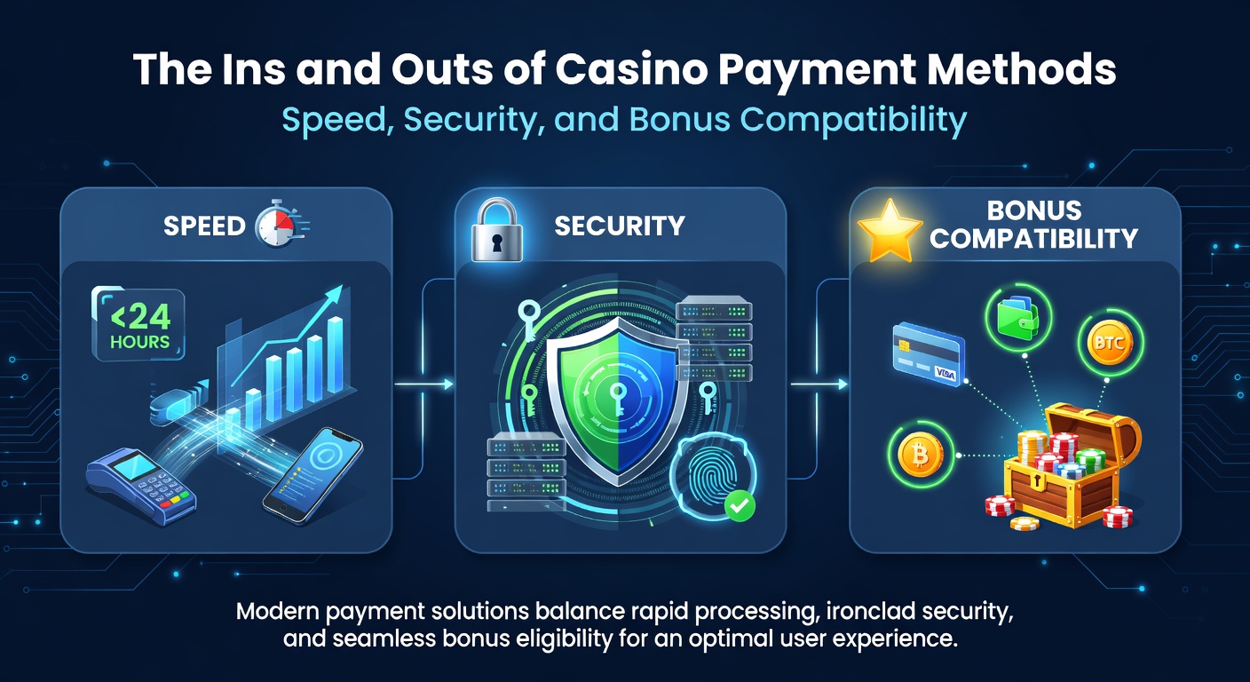 Vergelijkingstabel van betaalmethoden met pijlen voor snelheid, sloten voor beveiliging en eurotekens voor bonussen