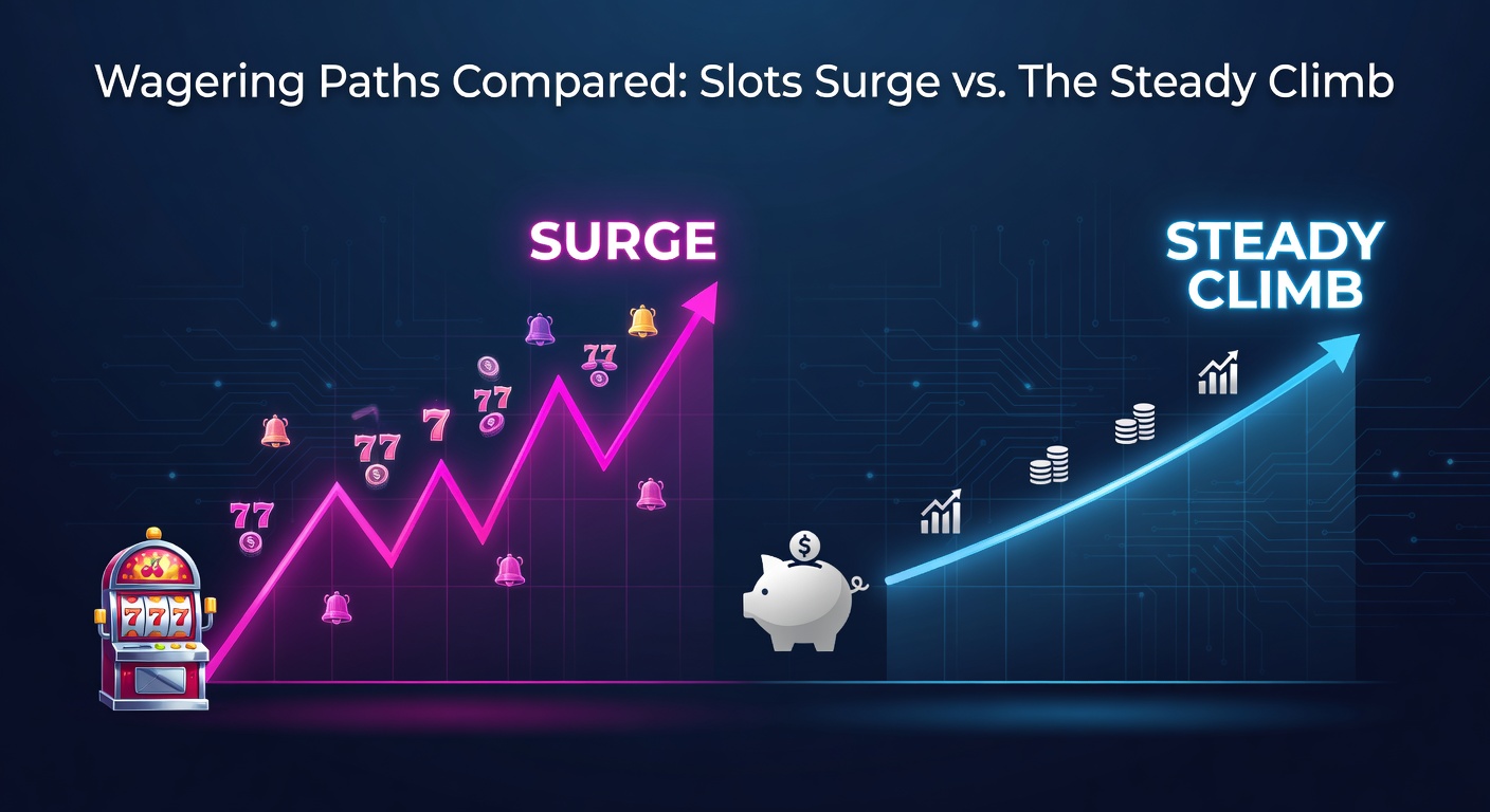 Grafiek die wageringvereisten vergelijkt tussen slots en tafelspellen, met lijnen die de snelheid van voltooiing tonen op Nederlandse casino-apps